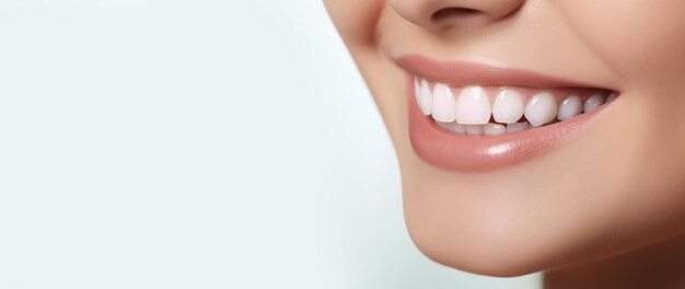 Perfect healthy teeth smile of a young woman dental care concept