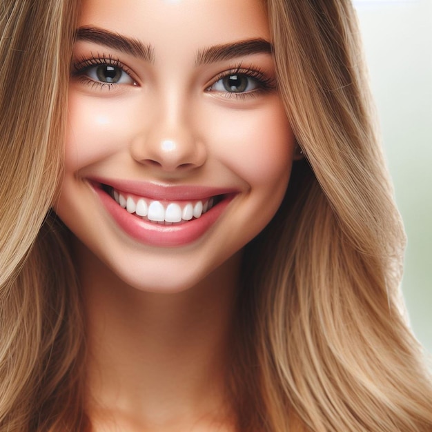 Perfect healthy teeth smile of a young woman Teeth whitening