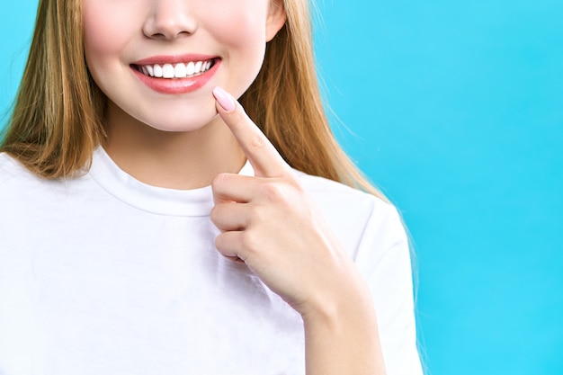 Perfect healthy teeth smile of a young woman