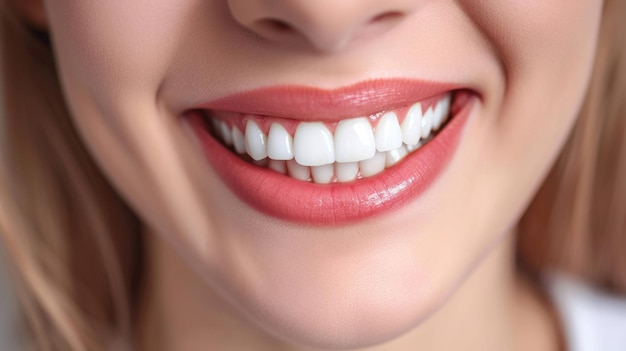 Perfect healthy teeth smile of young woman