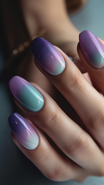 Perfect nail polish manicure on woman's fingers Generative AI