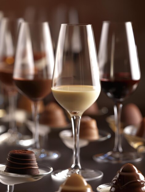 Photo perfect pairings of wine and artisanal chocolates