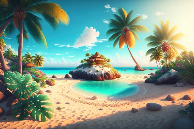 Premium AI Image | The perfect place to relax on a tropical beach