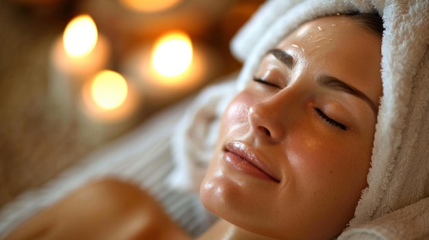Perfect skin beauty spa woman calm and serene high clarity soft and inviting light AI Generative