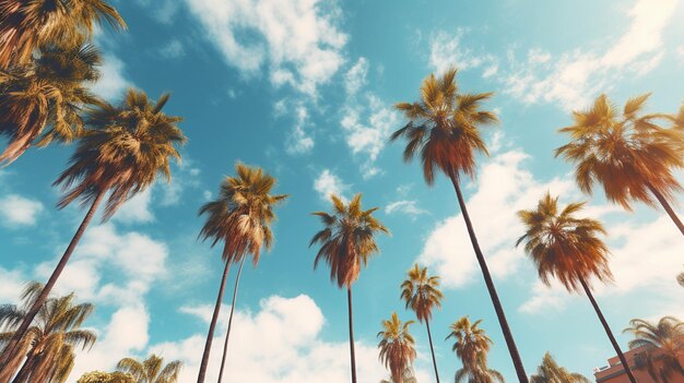 Photo a perfect summer day and tall palms