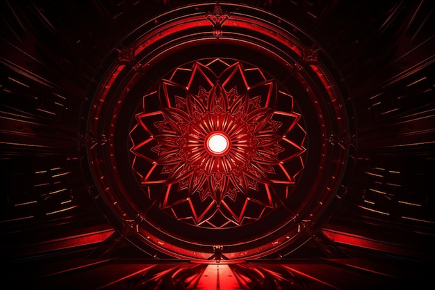 A perfect symmetrical circle in vibrant red
