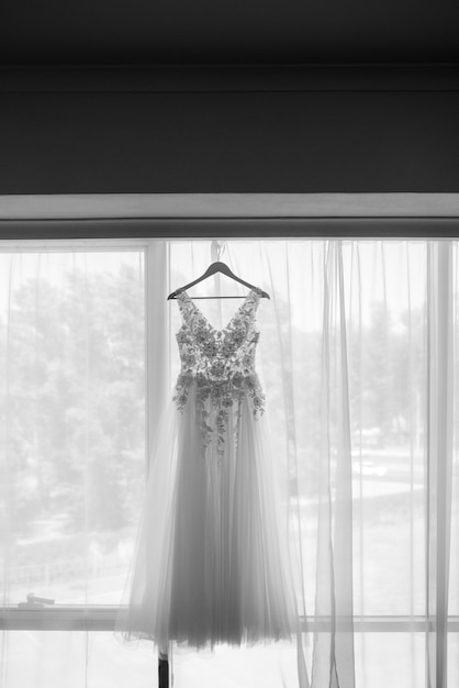 Perfect wedding dress on the wedding day