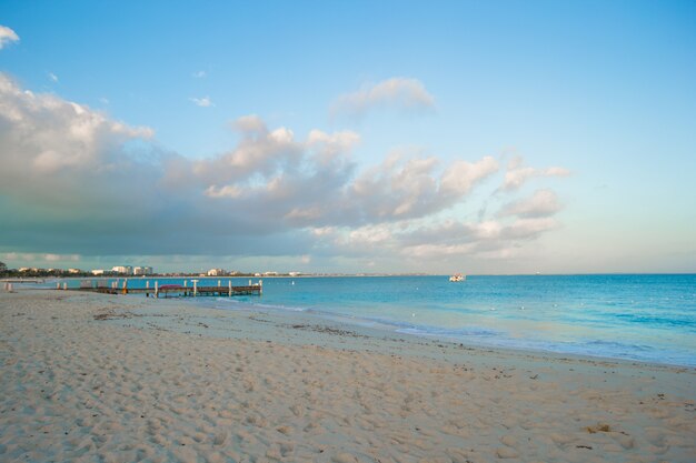 Perfect white beach with turquoise water