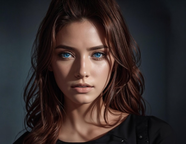 Perfect woman with amazing eyes created with generative ai