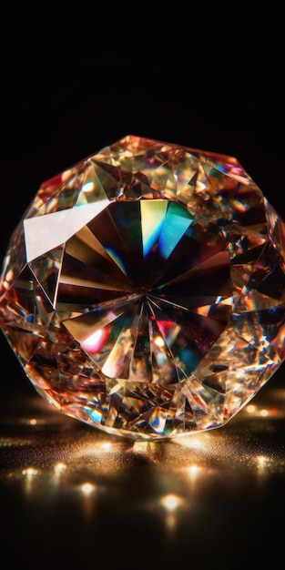 Perfecte Rubi heldere kristal lichtgevende gouden generatieve AI