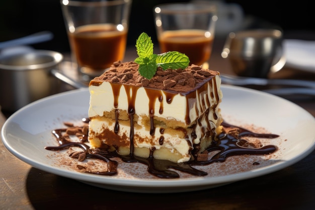 Perfecte Tiramisu hete koffie generatieve IA