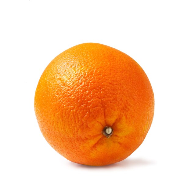 Perfectly fresh orange on white