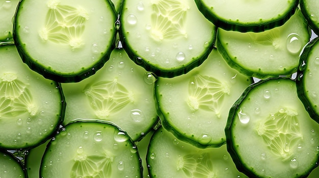 Perfectly slice cucumber background