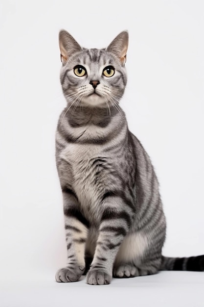 Photo perfil view of an american shorthair cat