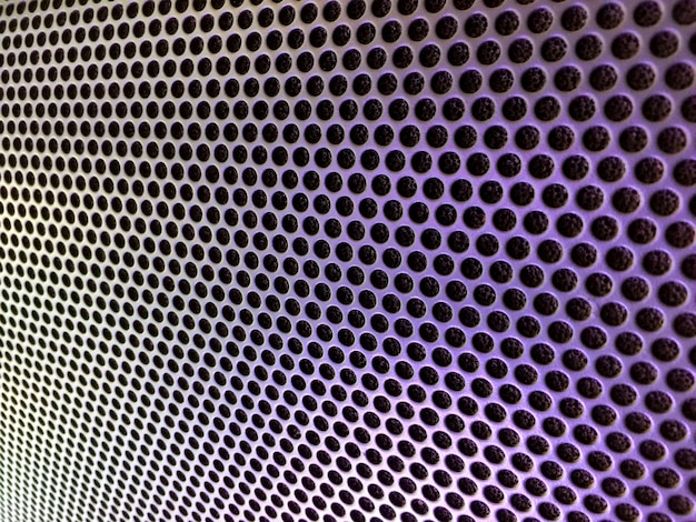 Photo perforated metal cover of audio speaker