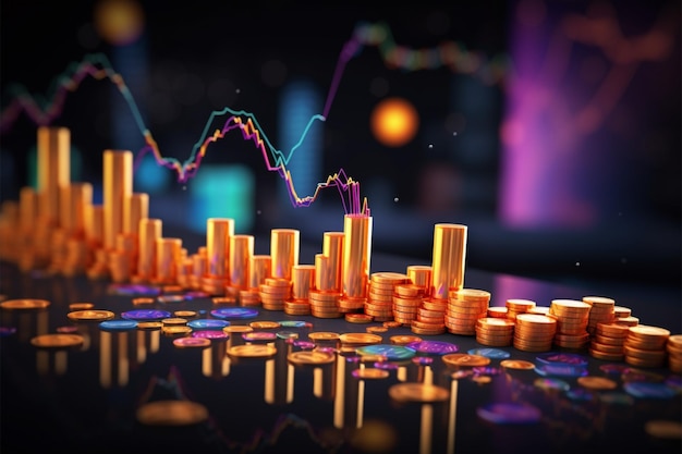 Performance revealed Line graphs depict business and stock market dynamics