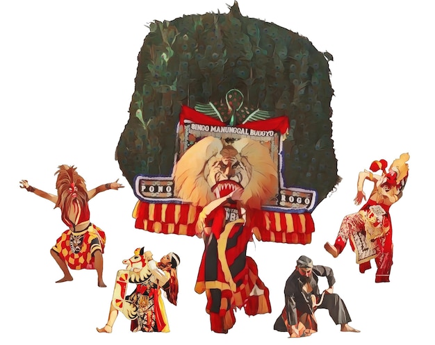 The performing art of Reog Ponorogo is one of the surviving traditions of the Ponorogo people and aims to strengthen the relationship between the people of Ponorogo Indonesia Generative AI