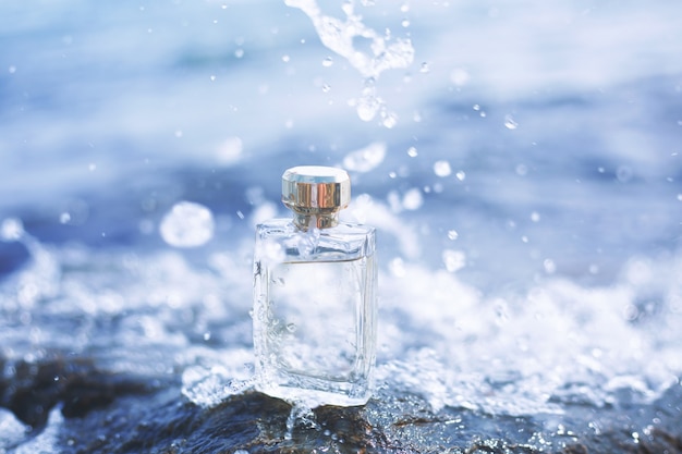 Perfume on the background of water