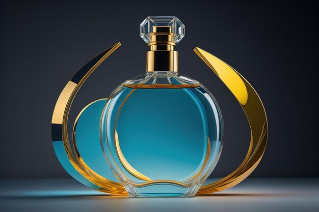 Perfume bottle on dark background generative ai