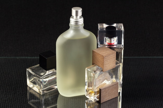 Perfume bottle on dark 
