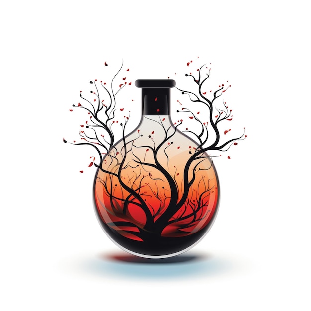 Иллюстрация на бутылке с парфюмерией