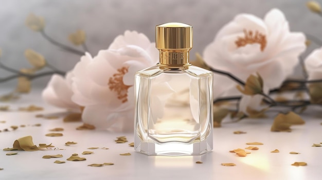 Perfume bottle mockup minimal style