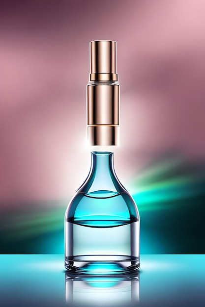 Premium AI Image | Perfume bottle and rose with wave and smoke