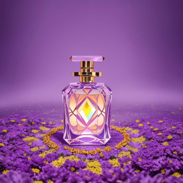 Perfume bottle on a simple background