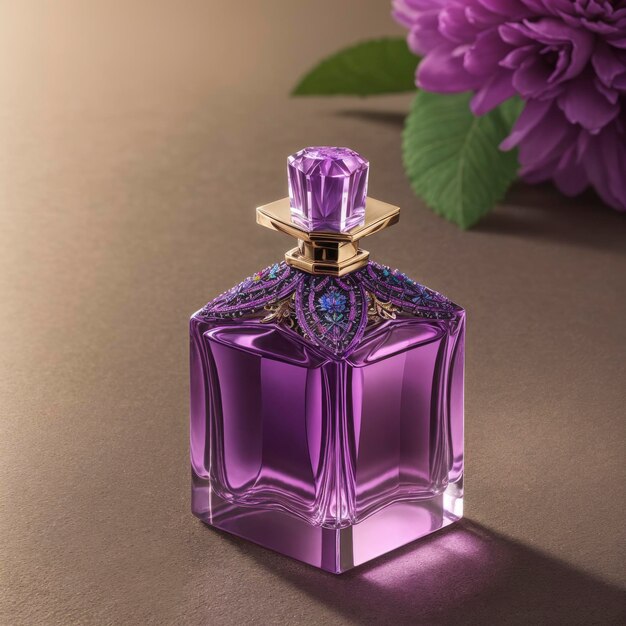 Perfume bottle on a simple background