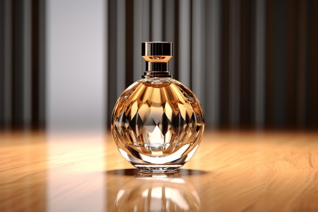 Perfume bottle or whiskey bottle in elegant style on a mockup style background