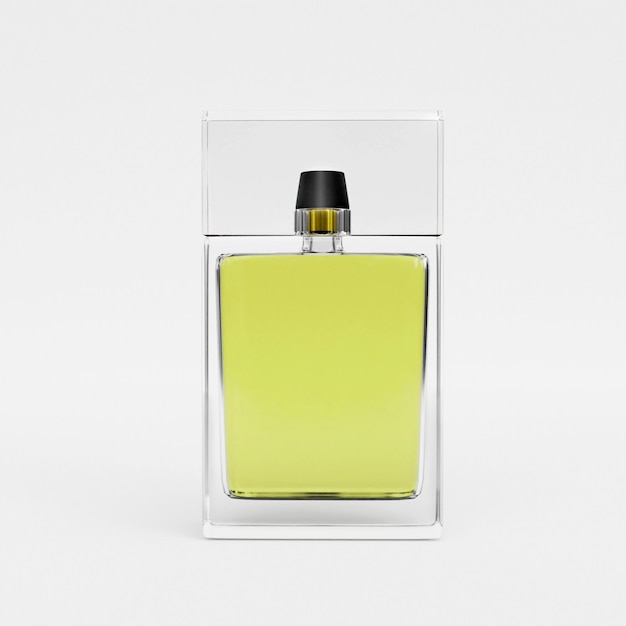 Photo perfume bottle on a white background 3d render