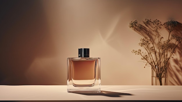 Perfume bottle with minimal branding design