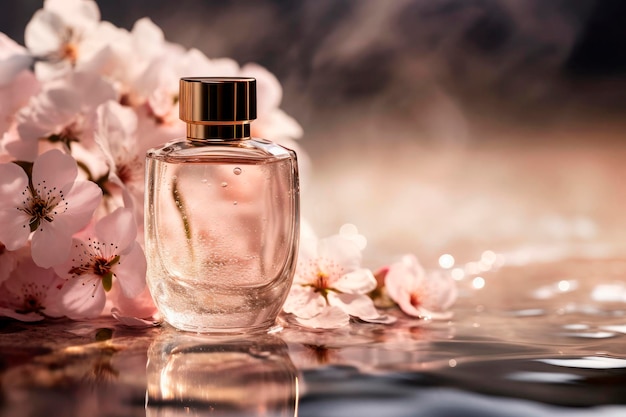 Perfume glass bottle for women Advertising mockup