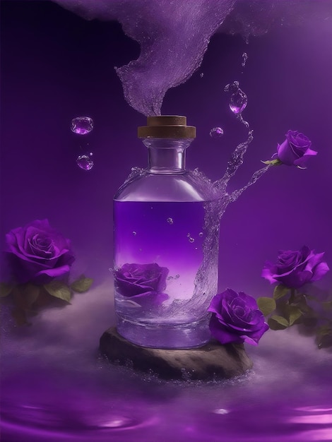 Perfume levitating up water
