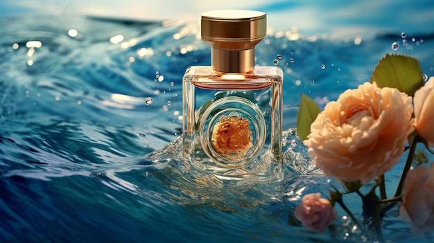 a perfume in an ocean scene