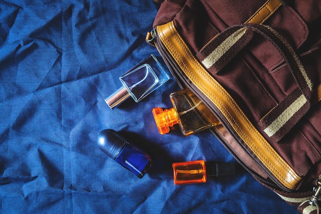 Perfume and perfume bottles and bags