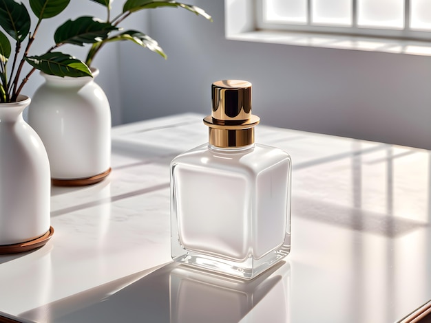 Photo perfume photography in elegant home