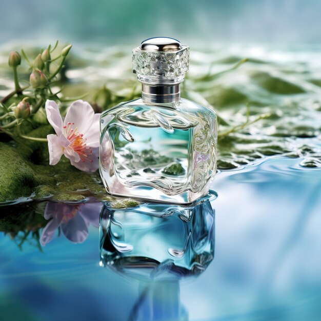 Perfume with jasmine flowers