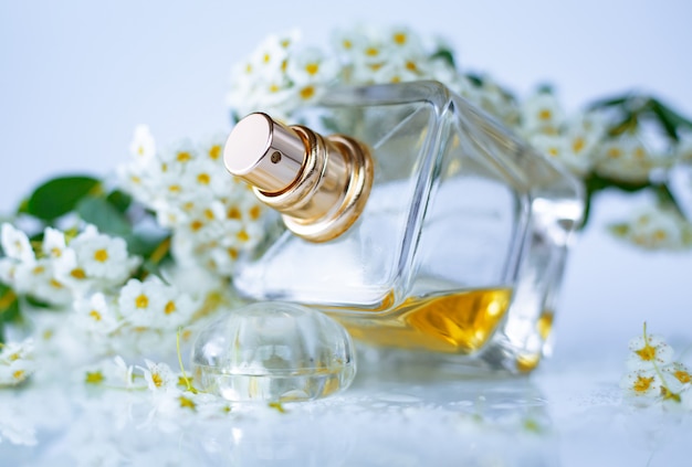 Perfume with white flowers