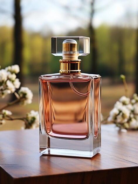 Perfumed bottle mockup luxury classic scent men glass gift