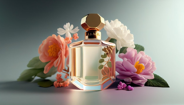 Perfumery summer fragrance concept made with perfume Al generated