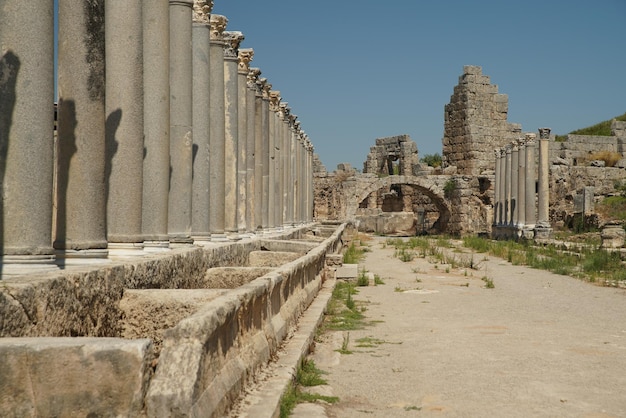 Perge oude stad in Antalya Turkiye