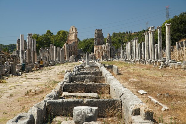 Perge oude stad in Antalya Turkiye