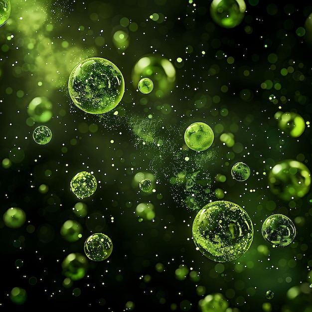 Peridot Dust Bubbles With Lime Green Glowing Dust Bubble Pat Effect FX Texture Film Fillter BG Art