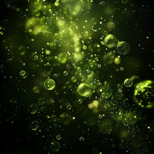 Peridot Dust Bubbles With Lime Green Glowing Dust Bubble Pat Effect FX Texture Film Fillter BG Art