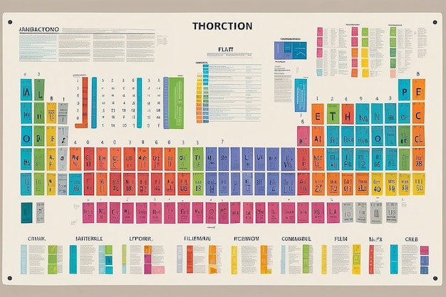 Foto tabella periodica appesa alla parete come illustrazione vettoriale di riferimento in stile piatto
