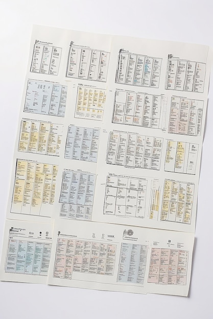 Photo periodic table on white paper