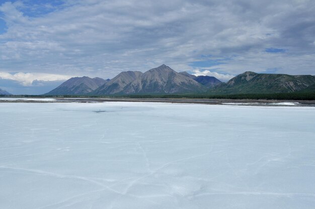 The permanent ice fields in the tideway of the Yakut river