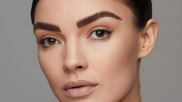 Permanent make up on her brow