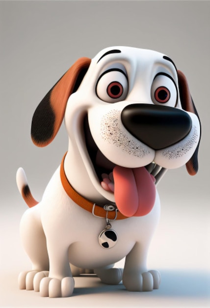 Perro 3d, cartoon, mascota, dier, divertido